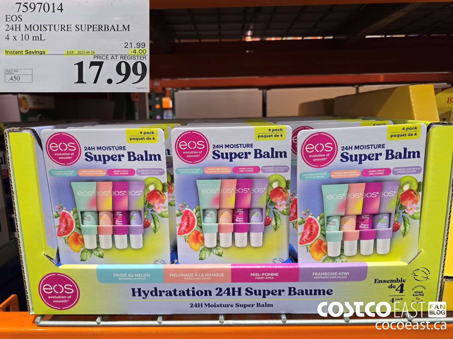7597014 EOS 24H MOISTURE SUPERBALM 4 X 10 ML ($4.00 INSTANT SAVINGS EXPIRES ON 2025-09-28) $17.99