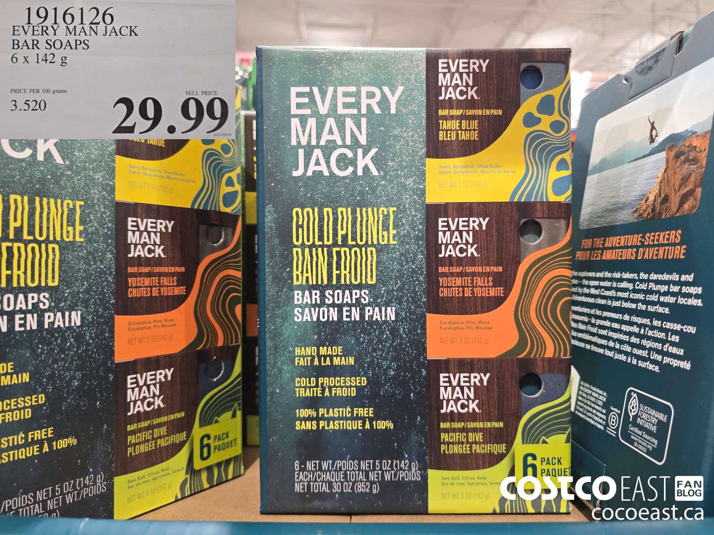 1916126 EVERY MAN JACK BAR SOAPS 6x 142 g $29.99