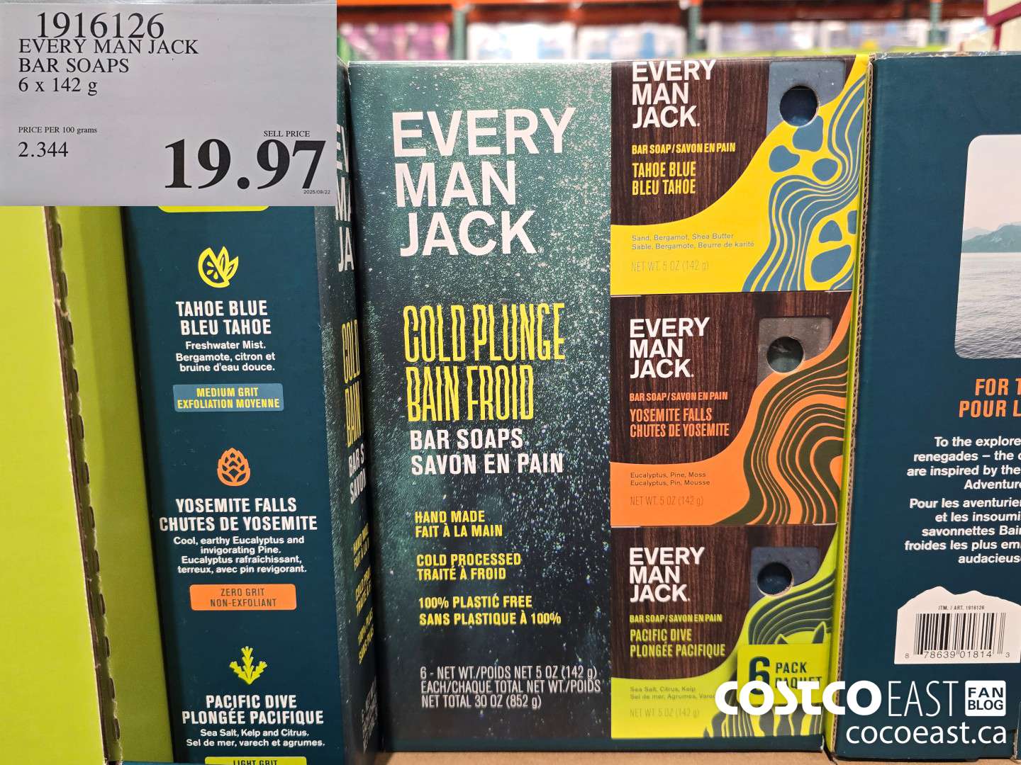 1916126 EVERY MAN JACK BAR SOAPS 6x 142 g $19.97