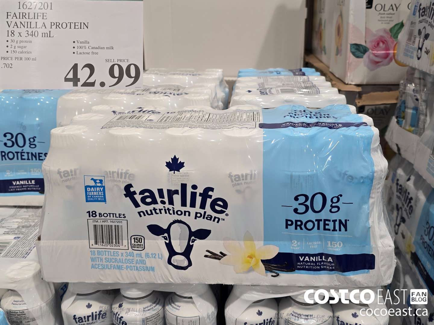 1627201 FAIRLIFE PROTEIN VANILLA SHAKE 18 x 340 mL $42.99