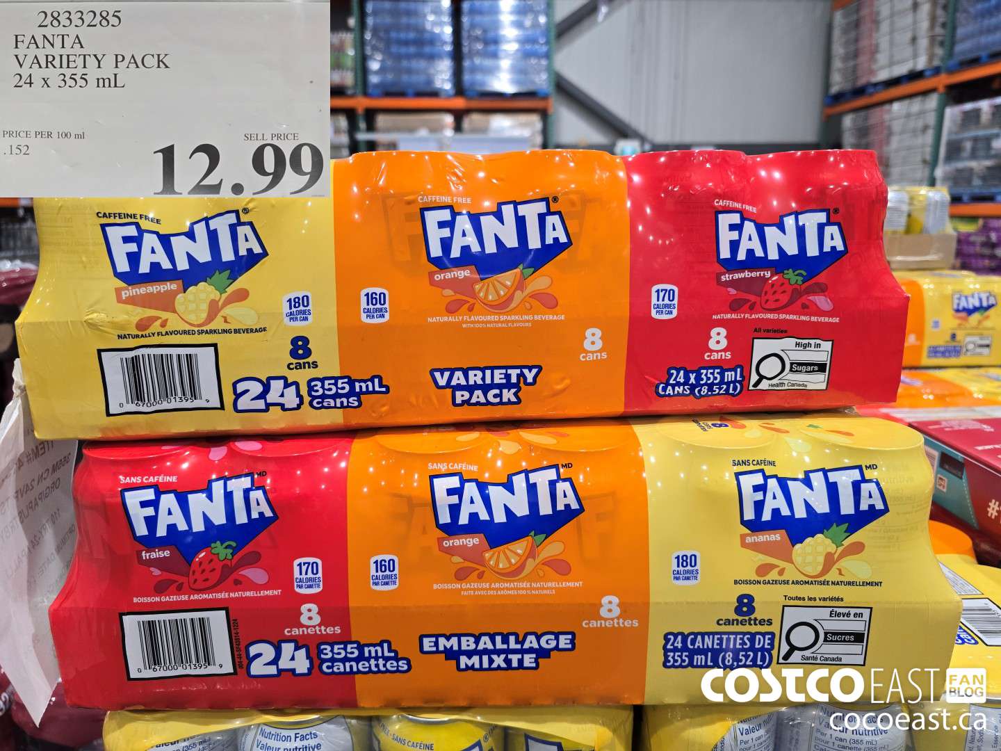 2833285 FANTA VARIETY PACK 24 x 355 mL $12.99