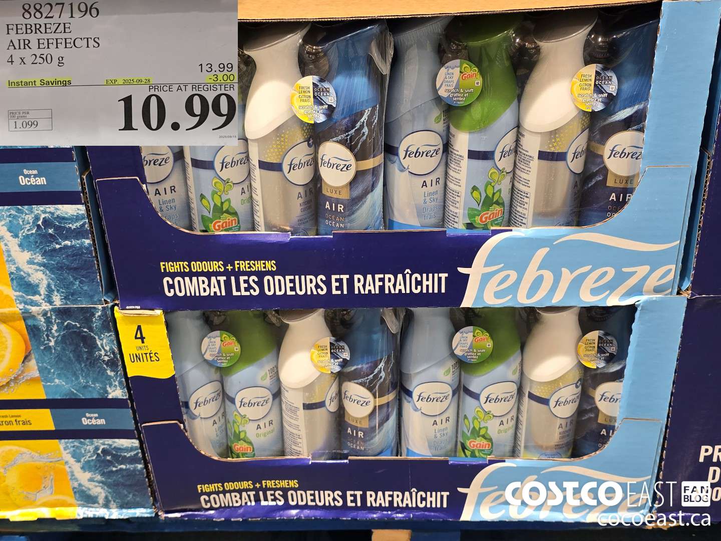 8827196 FEBREZE AIR EFFECTS 4 X 250 G ($3.00 INSTANT SAVINGS EXPIRES ON 2025-09-28) $10.99