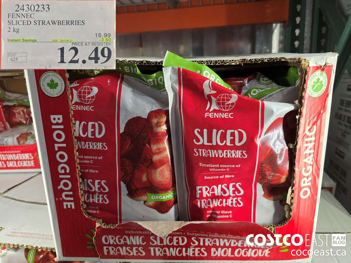 2430233 FENNEC SLICED STRAWBERRIES 2 KG ($3.50 INSTANT SAVINGS EXPIRES ON 2025-09-21) $12.49