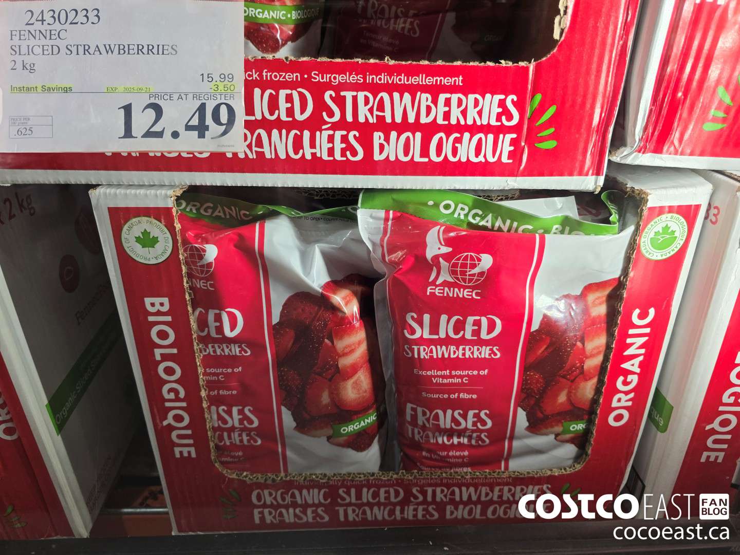 2430233 FENNEC SLICED STRAWBERRIES 2 KG ($3.50 INSTANT SAVINGS EXPIRES ON 2025-09-21) $12.49