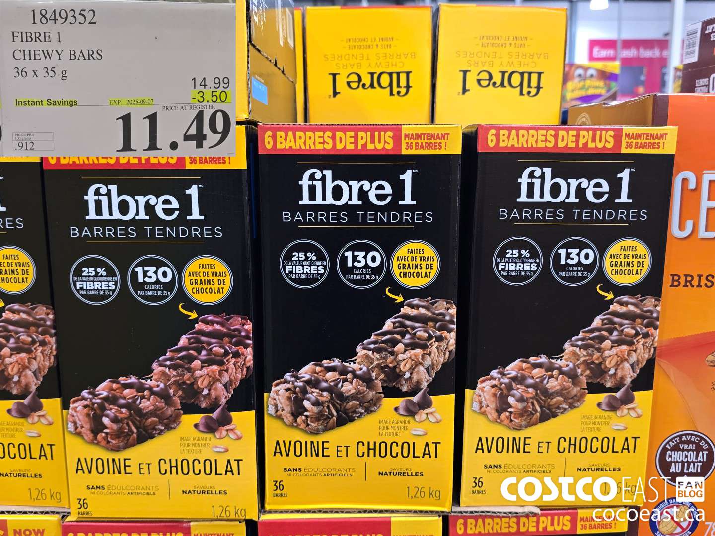 1849352 FIBRE 1 CHEWY BARS 36 x 35 g ($3.50 INSTANT SAVINGS EXPIRES ON 2025-09-07) $11.49