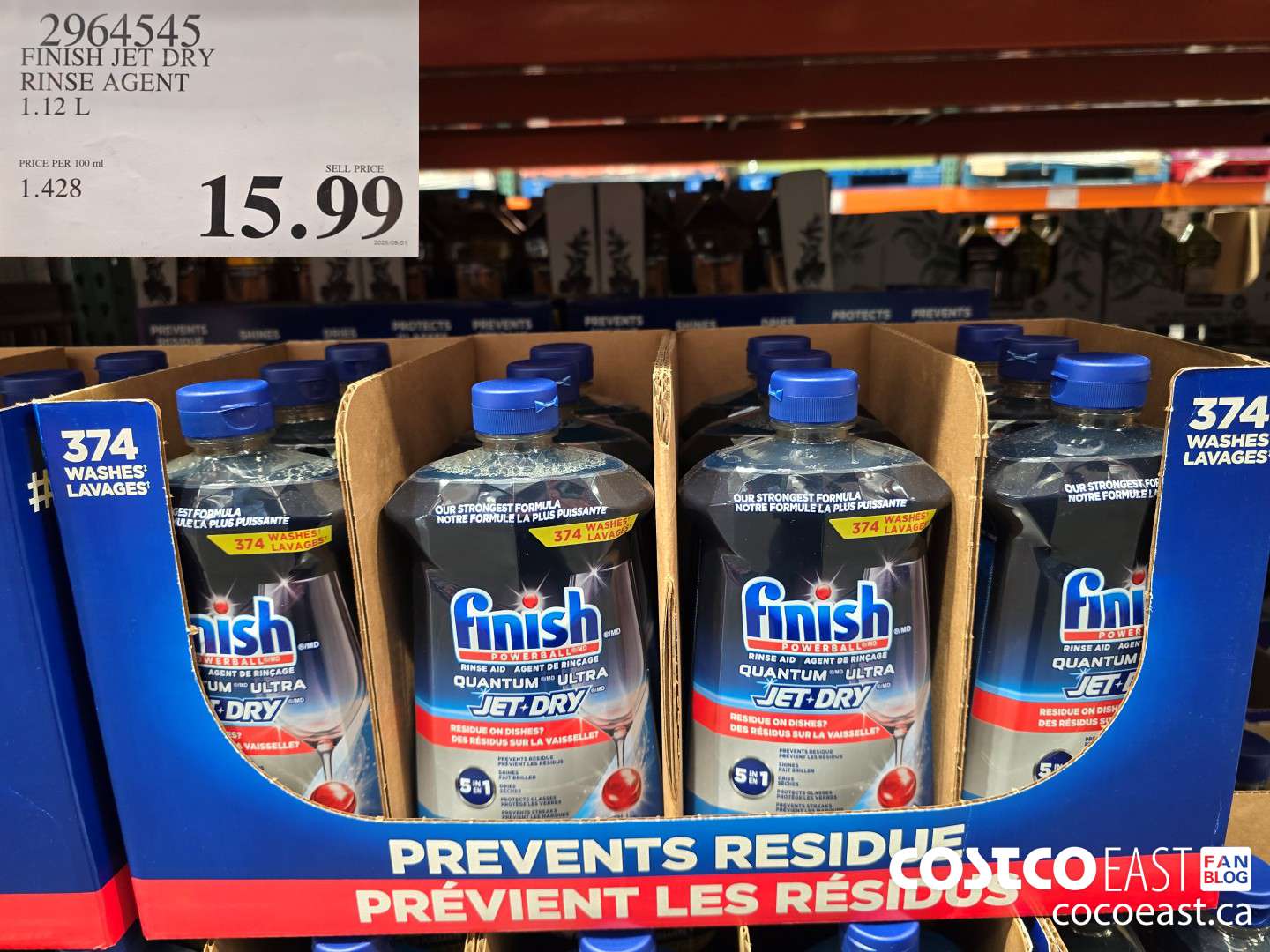 2964545 FINISH JET DRY RINSE AGENT 1.12 L $15.99