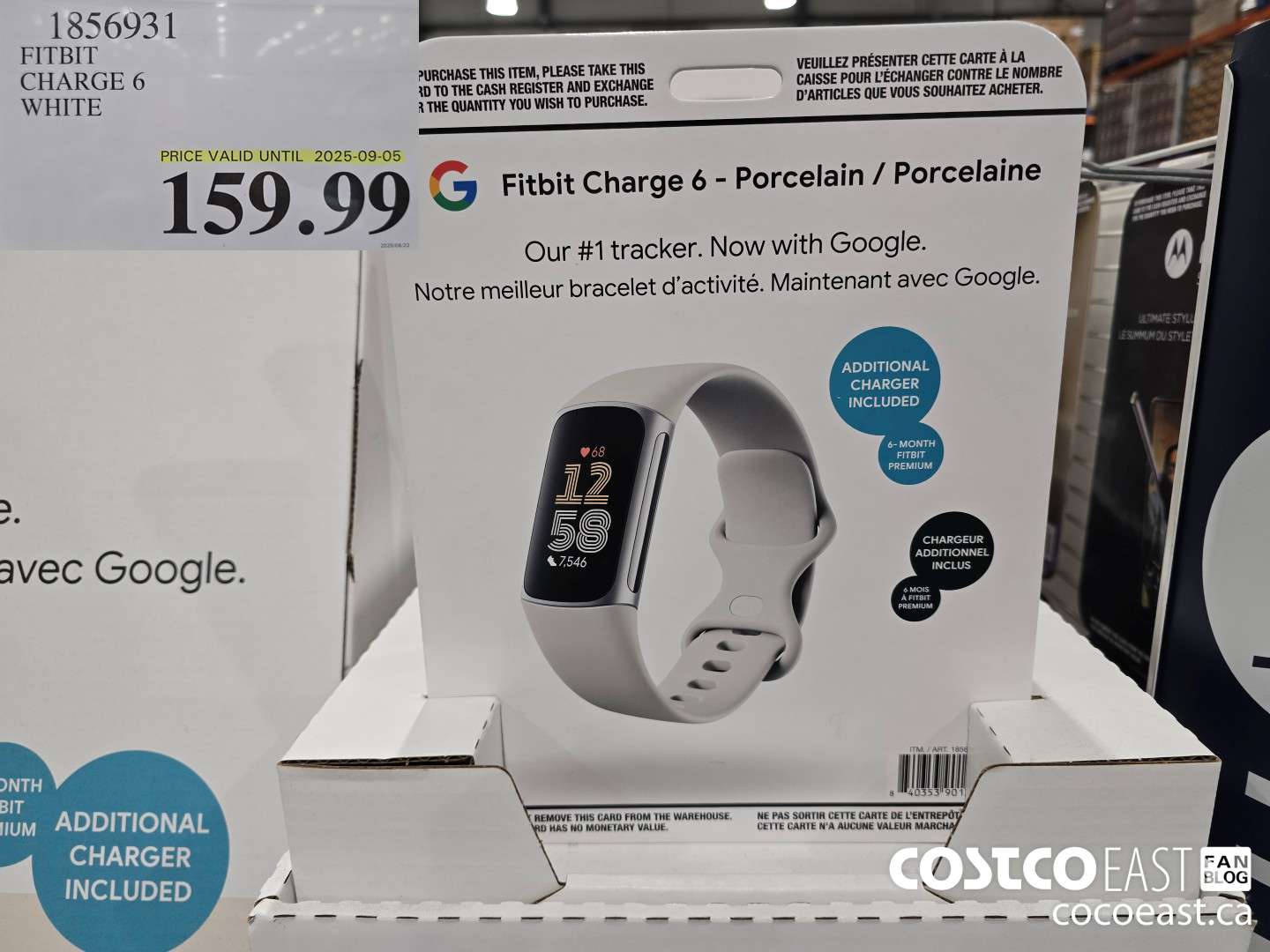 1856931 FITBIT CHARGE 6 WHITE $159.99