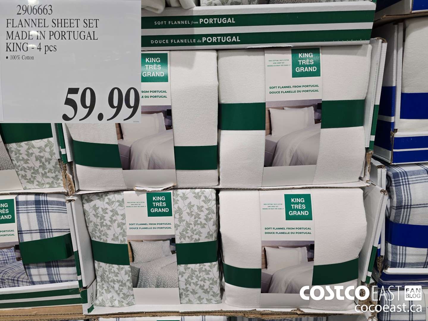 2906663 FLANNEL SHEET SET MADE IN PORTUGAL KING - 4PC $59.99