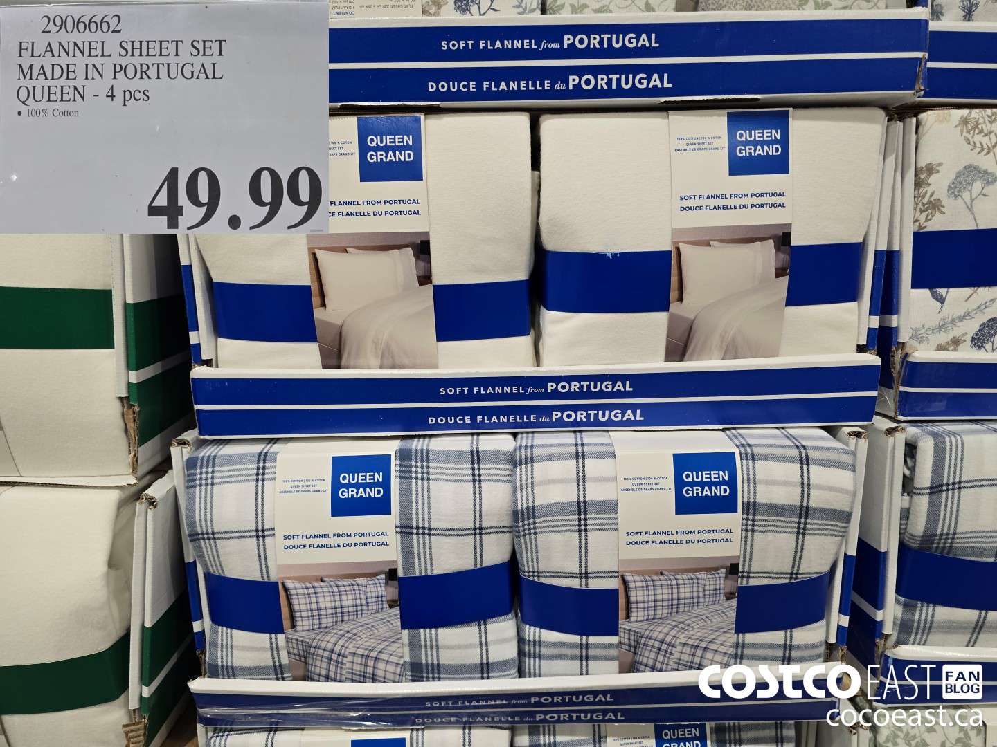 2906662 FLANNEL SHEET SET MADE IN PORTUGAL QUEEN - 4PC $49.99