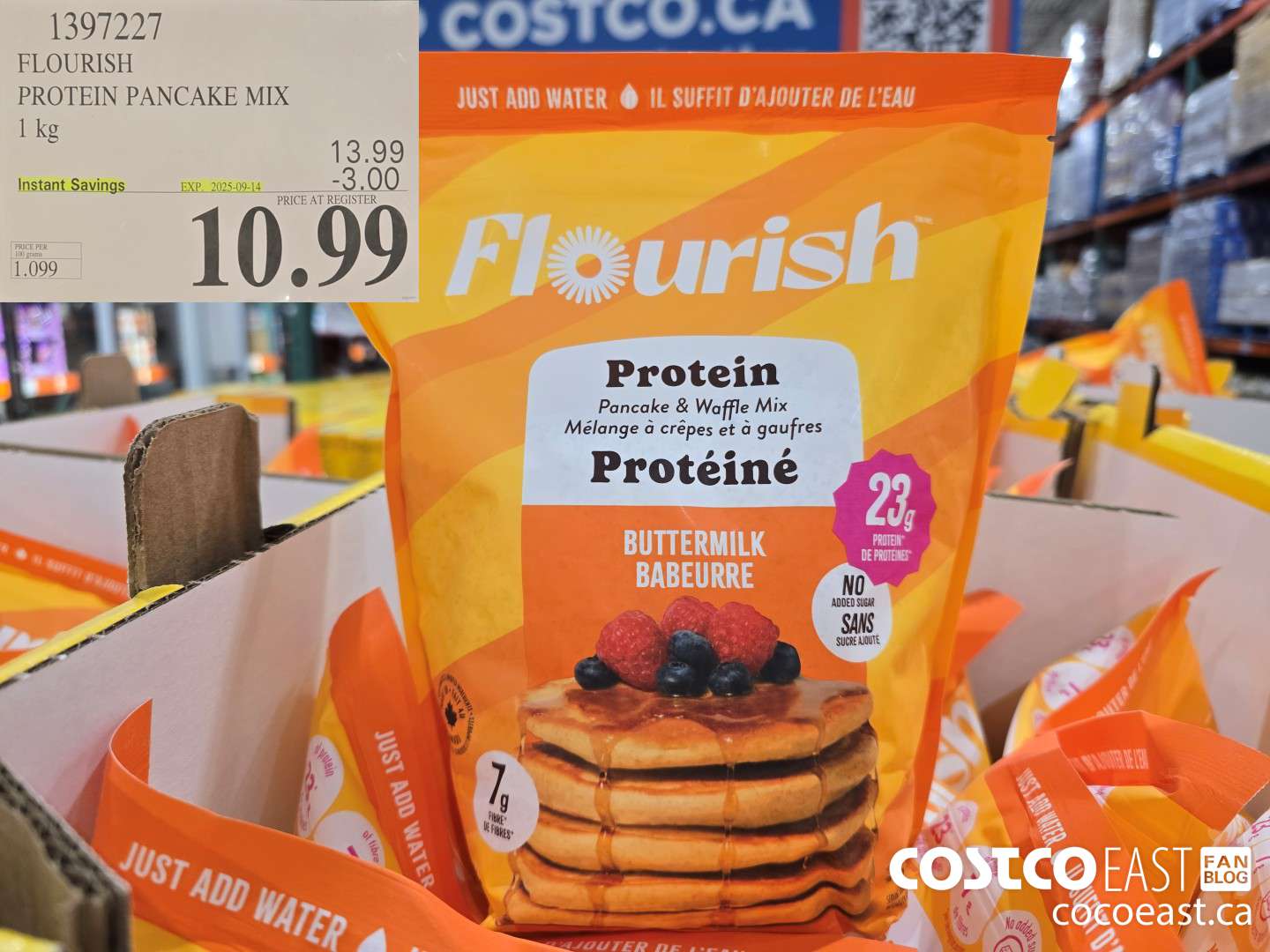 1397227 FLOURISH PROTEIN PANCAKE MIX 1 kg ($3.00 INSTANT SAVINGS EXPIRES ON 2025-09-14) $10.99