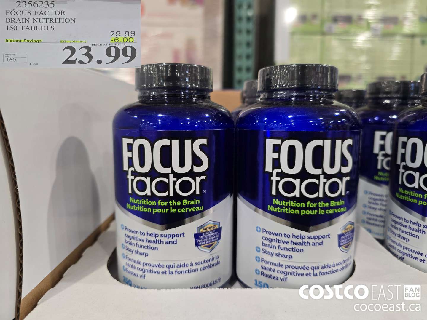 2356235 FOCUS FACTOR BRAIN NUTRITION 150 TABLETS ($6.00 INSTANT SAVINGS EXPIRES ON 2025-10-12) $23.99
