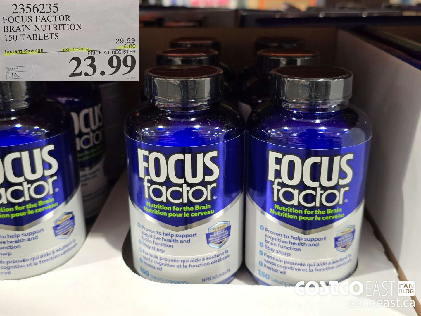 2356235 FOCUS FACTOR BRAIN NUTRITION 150 TABLETS ($6.00 INSTANT SAVINGS EXPIRES ON 2025-10-12) $23.99