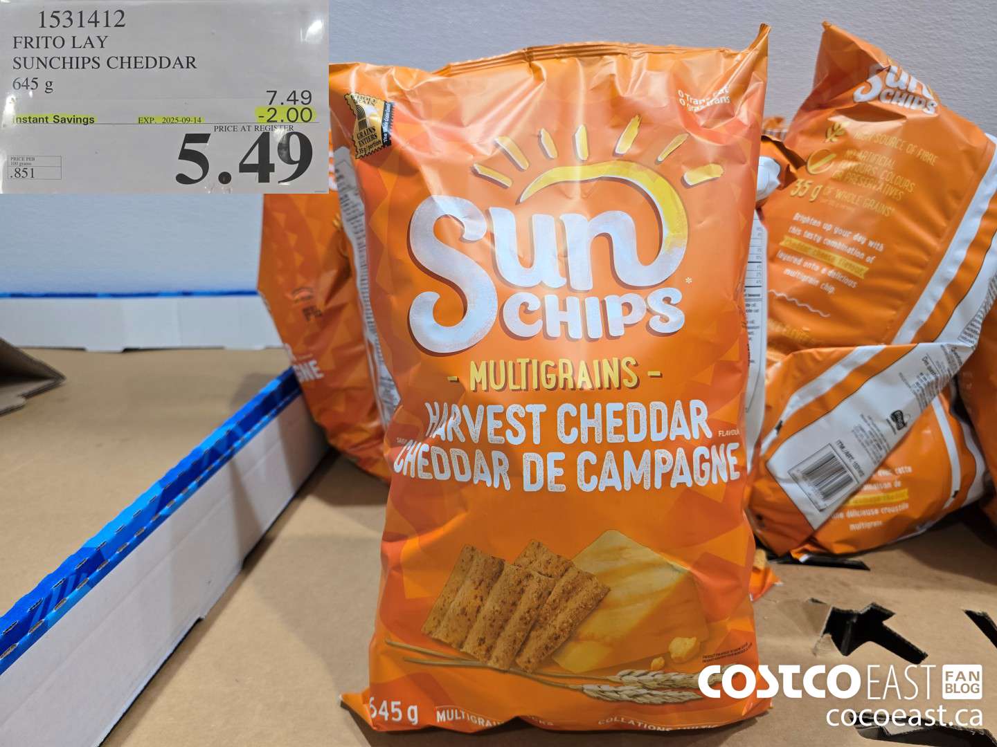 1531412 FRITO LAY SUNCHIPS CHEDDAR 645 g ($2.00 INSTANT SAVINGS EXPIRES ON 2025-09-14) $5.49