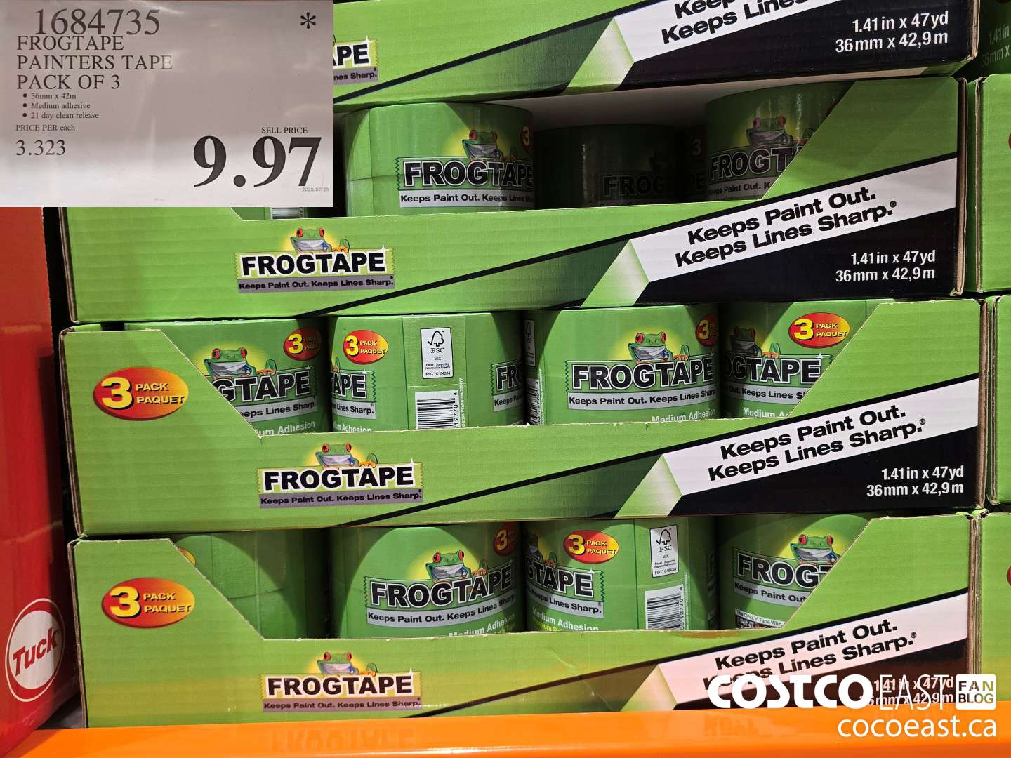 1684735 FROGTAPE PAINTERS TAPE PACK OF 3 $9.97
