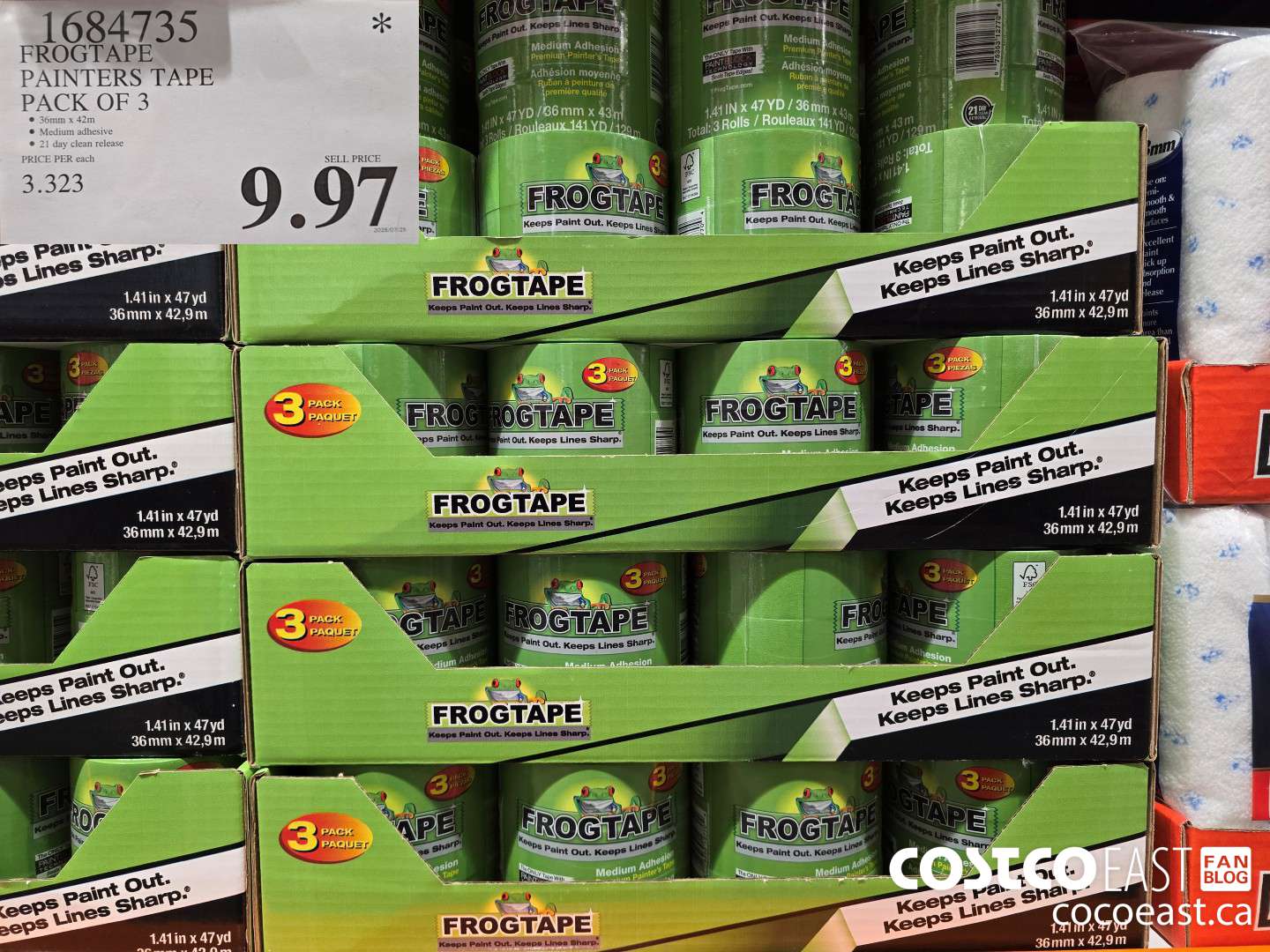 1684735 FROGTAPE PAINTERS TAPE PACK OF 3 $9.97