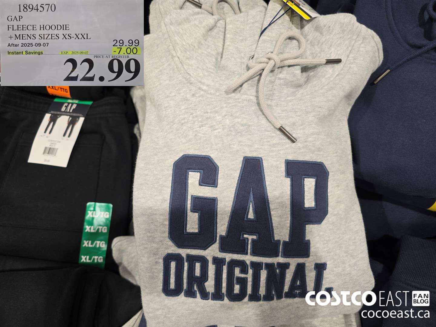 1894570 GAP FLEECE HOODIE +MENS SIZES XS-XXL ($7.00 INSTANT SAVINGS EXPIRES ON 2025-09-07) $22.99