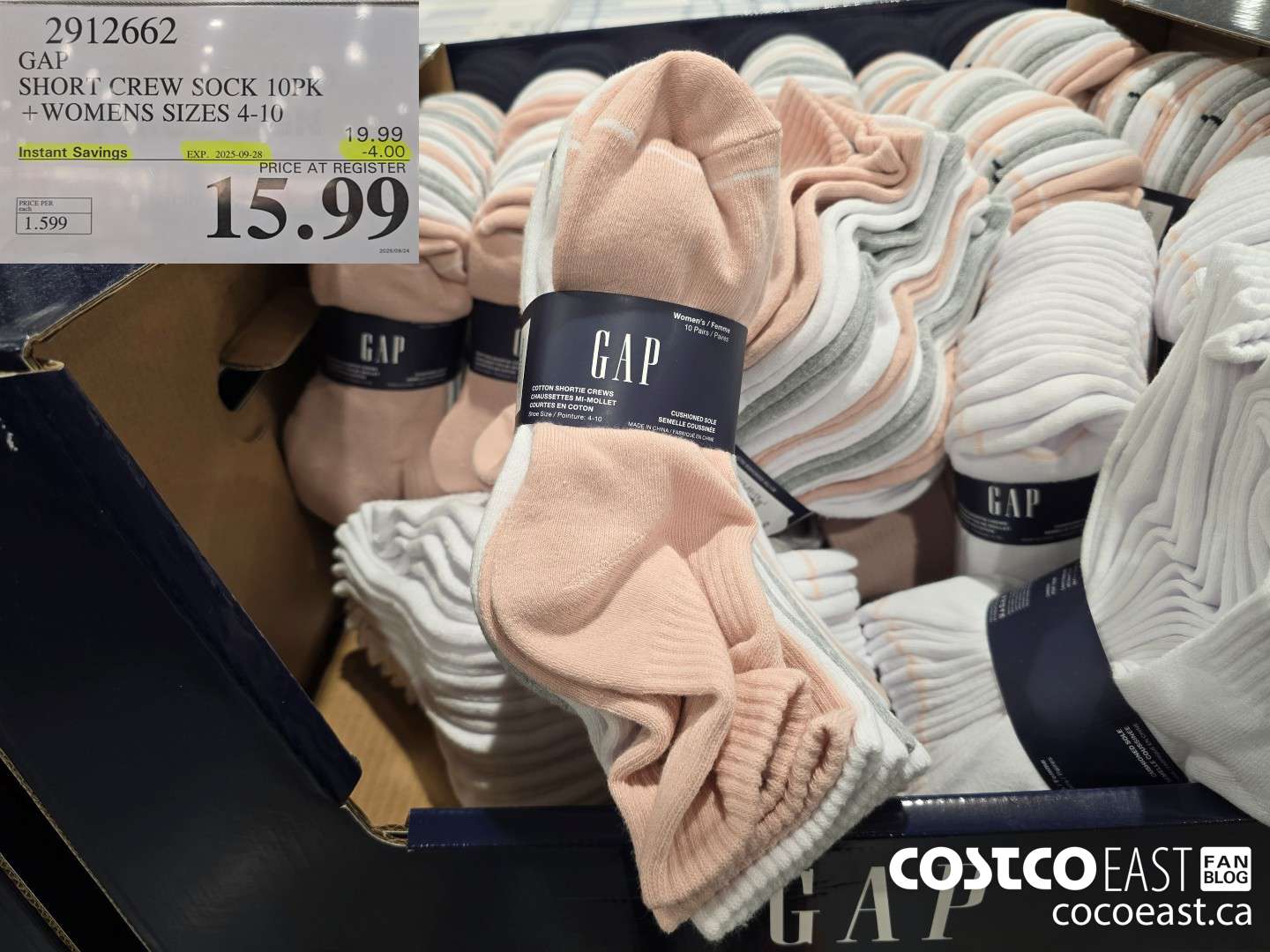 2912662 GAP SHOR! CREW SOCK 10PK + WOMENS SIZES 4-10 ($4.00 INSTANT SAVINGS EXPIRES ON 2025-09-28) $15.99