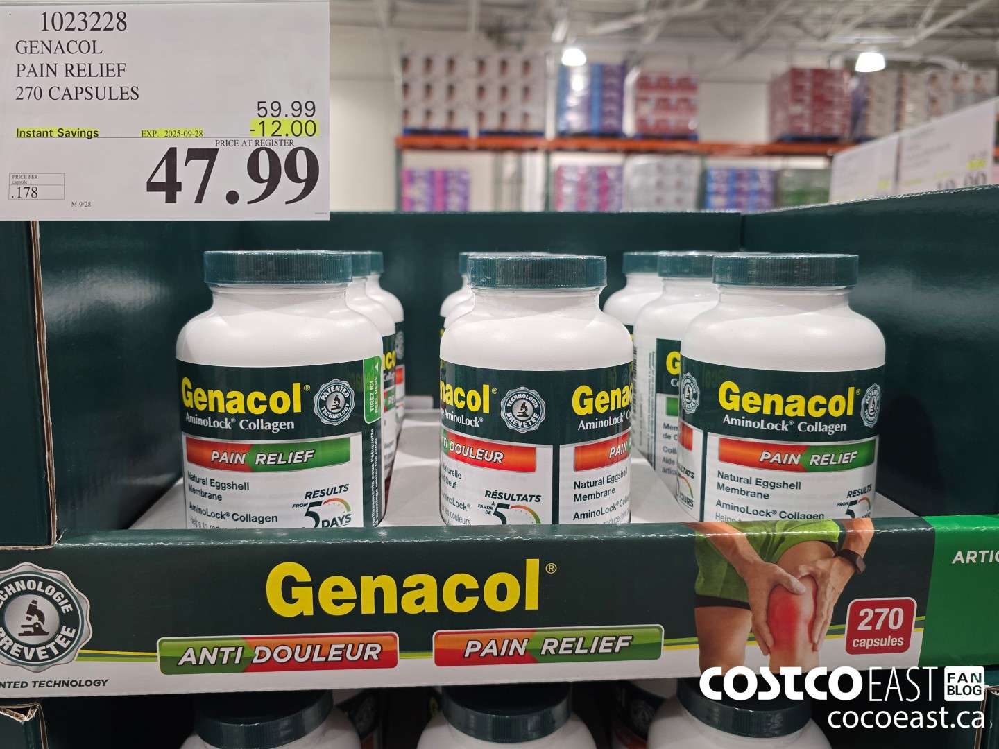 1023228 GENACOL PAIN RELIEF 270 CAPSULES ($12.00 INSTANT SAVINGS EXPIRES ON 2025-09-28) $47.99