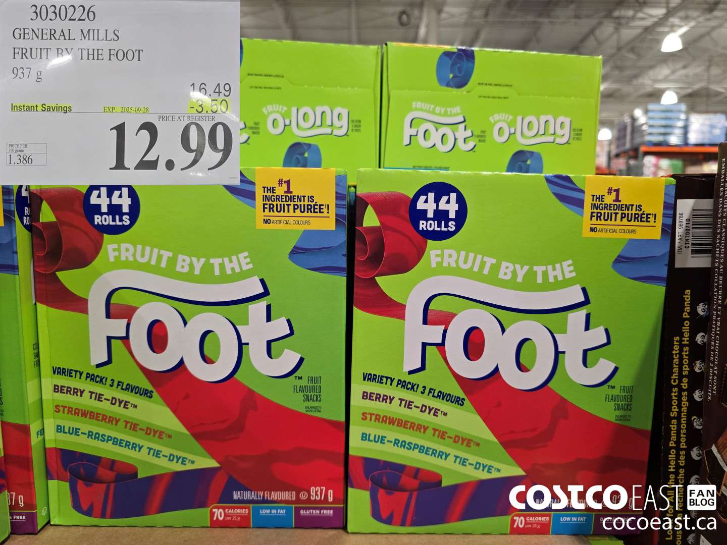 3030226 GENERAL MILLS FRUIT BY THE FOOT 937 G ($3.50 INSTANT SAVINGS EXPIRES ON 2025-09-28) $12.99