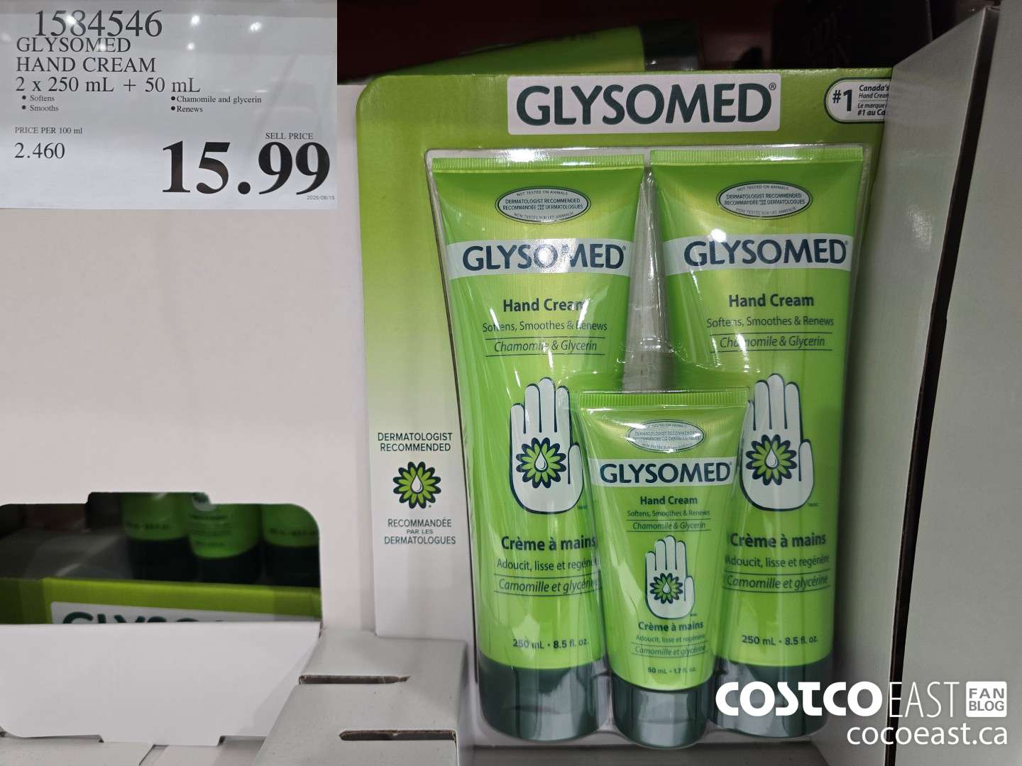 1584546 GLYSOMED HAND CREAM 2x 250 mL + 50 mL $15.99