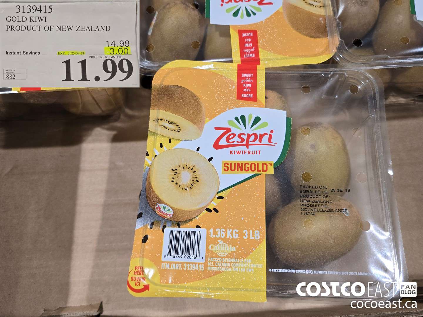 3139415 GOLD KIWI PRODUCT OF NEW ZEALAND ($3.00 INSTANT SAVINGS EXPIRES ON 2025-09-28) $11.99