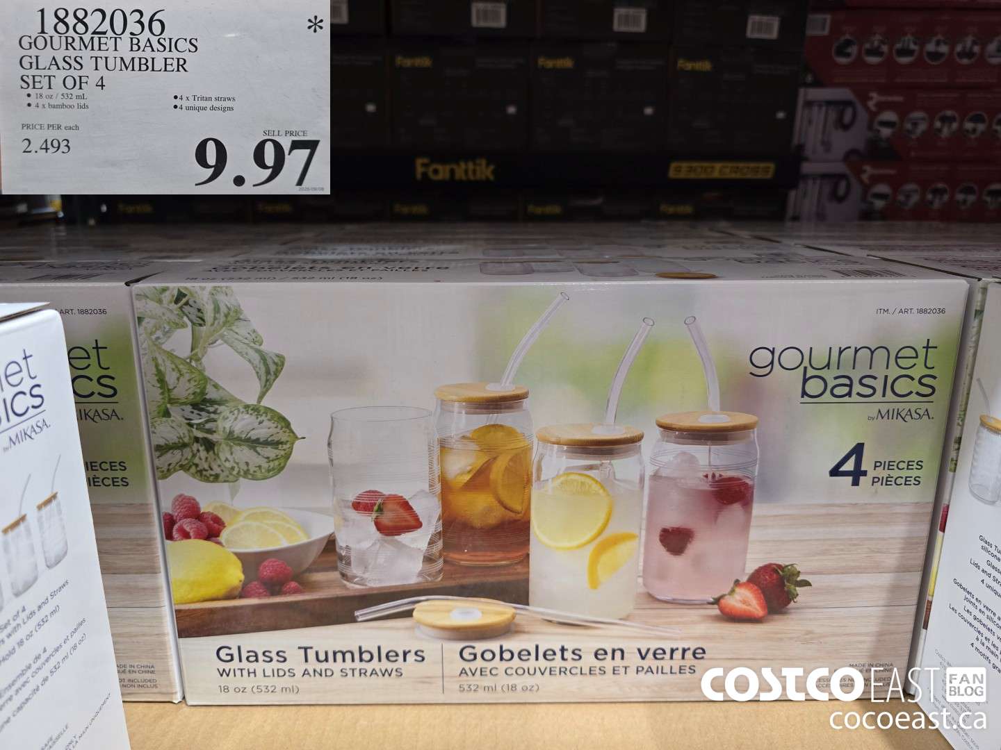 1882036 GOURMET BASICS GLASS TUMBLER SET OF 4 $9.97