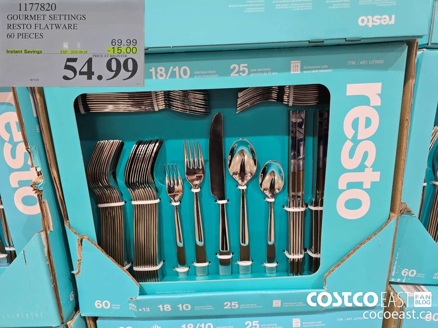 1177820 GOURMET SETTINGS RESTO FLATWARE 60 PIECES ($15.00 INSTANT SAVINGS EXPIRES ON 2025-09-28) $54.99