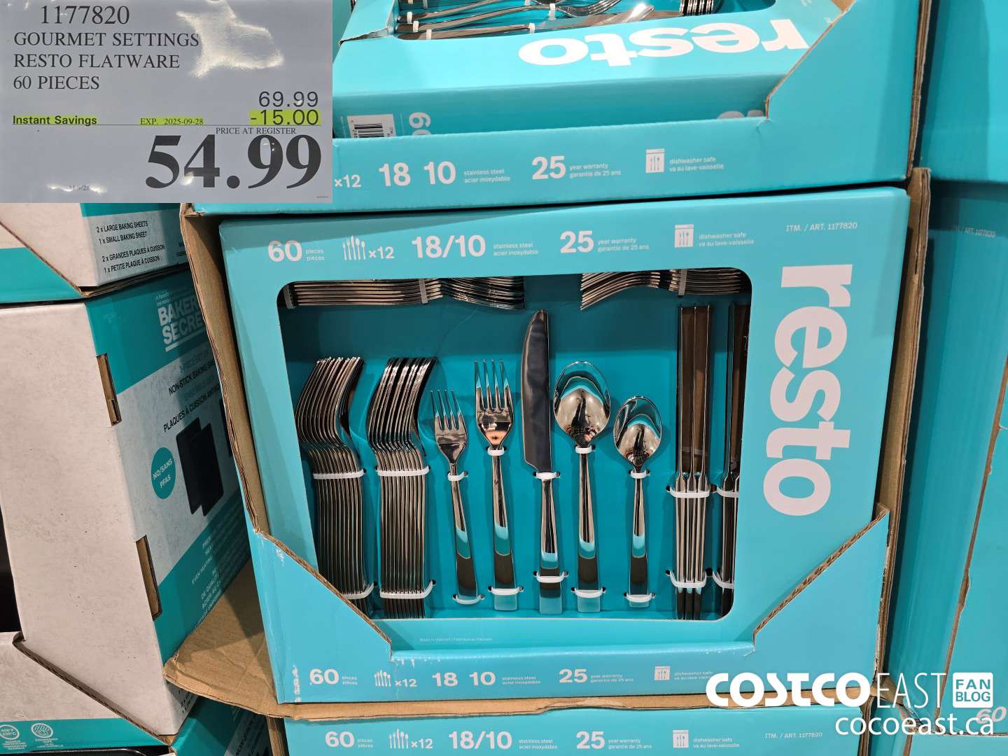 1177820 GOURMET SETTINGS RESTO FLATWARE 60 PIECES ($15.00 INSTANT SAVINGS EXPIRES ON 2025-09-28) $54.99