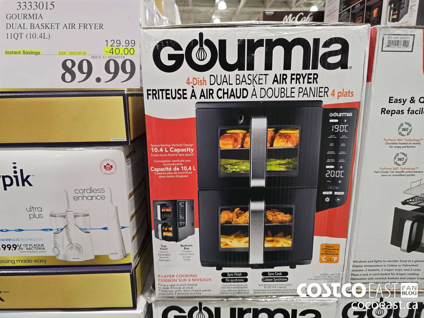 3333015 GOURMIA DOUBLE DECKER AIR FRYER 11QT (10.4L) ($40.00 INSTANT SAVINGS EXPIRES ON 2025-09-28) $89.99