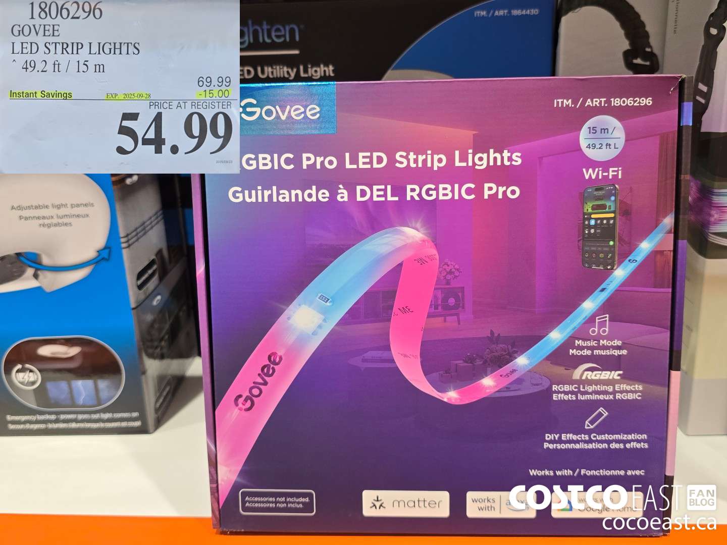 1806296 GOVEE LED STRIP LIGHTS 49.2 FT / 15 M ($15.00 INSTANT SAVINGS EXPIRES ON 2025-09-28) $54.99