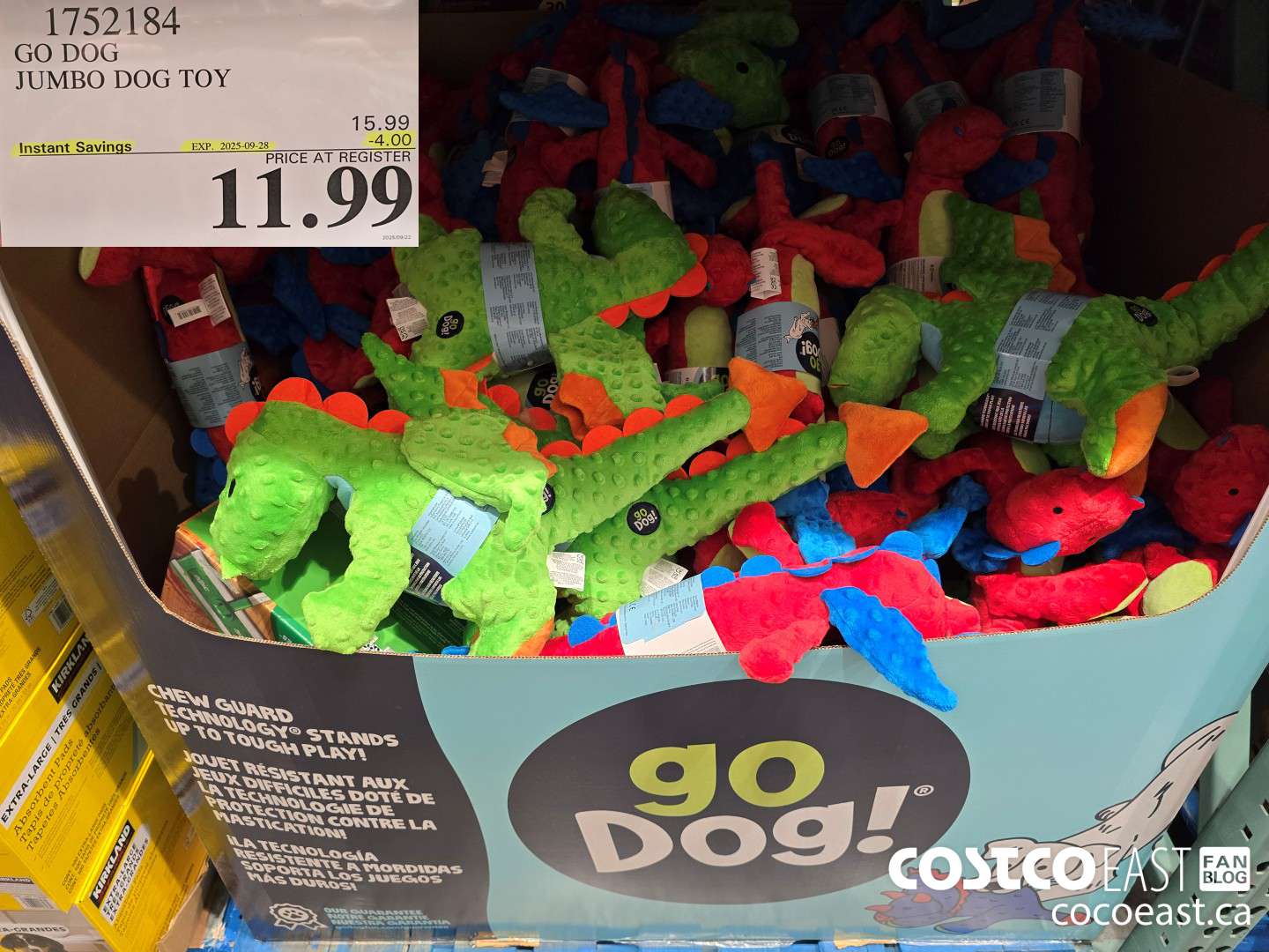 1752184 GO DOG JUMBO DOG TOY ($4.00 INSTANT SAVINGS EXPIRES ON 2025-09-28) $11.99