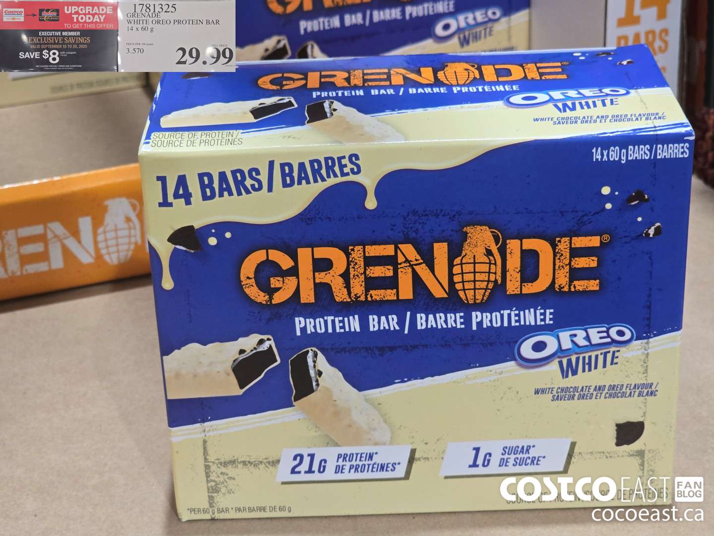 1781325 GRENADE WHITE OREO PROTEIN BAR ($8.00 INSTANT SAVINGS EXPIRES ON 2025-09-28) $21.99