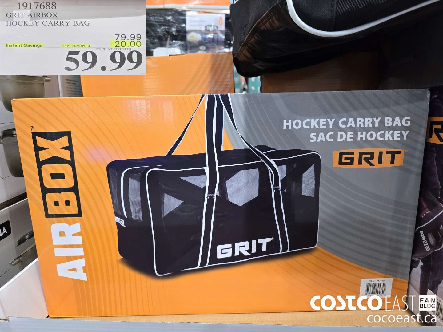 1917688 GRIT AIRBOX HOCKEY CARRY BAG ($20.00 INSTANT SAVINGS EXPIRES ON 2025-09-14) $59.99