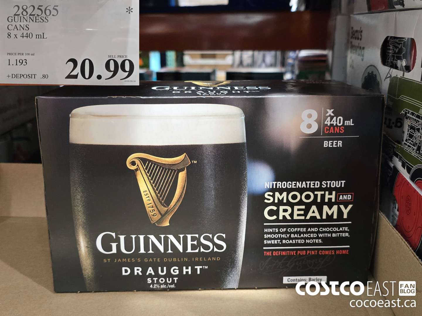 282565 GUINNESS CANS 8 X 440 ML $20.99
