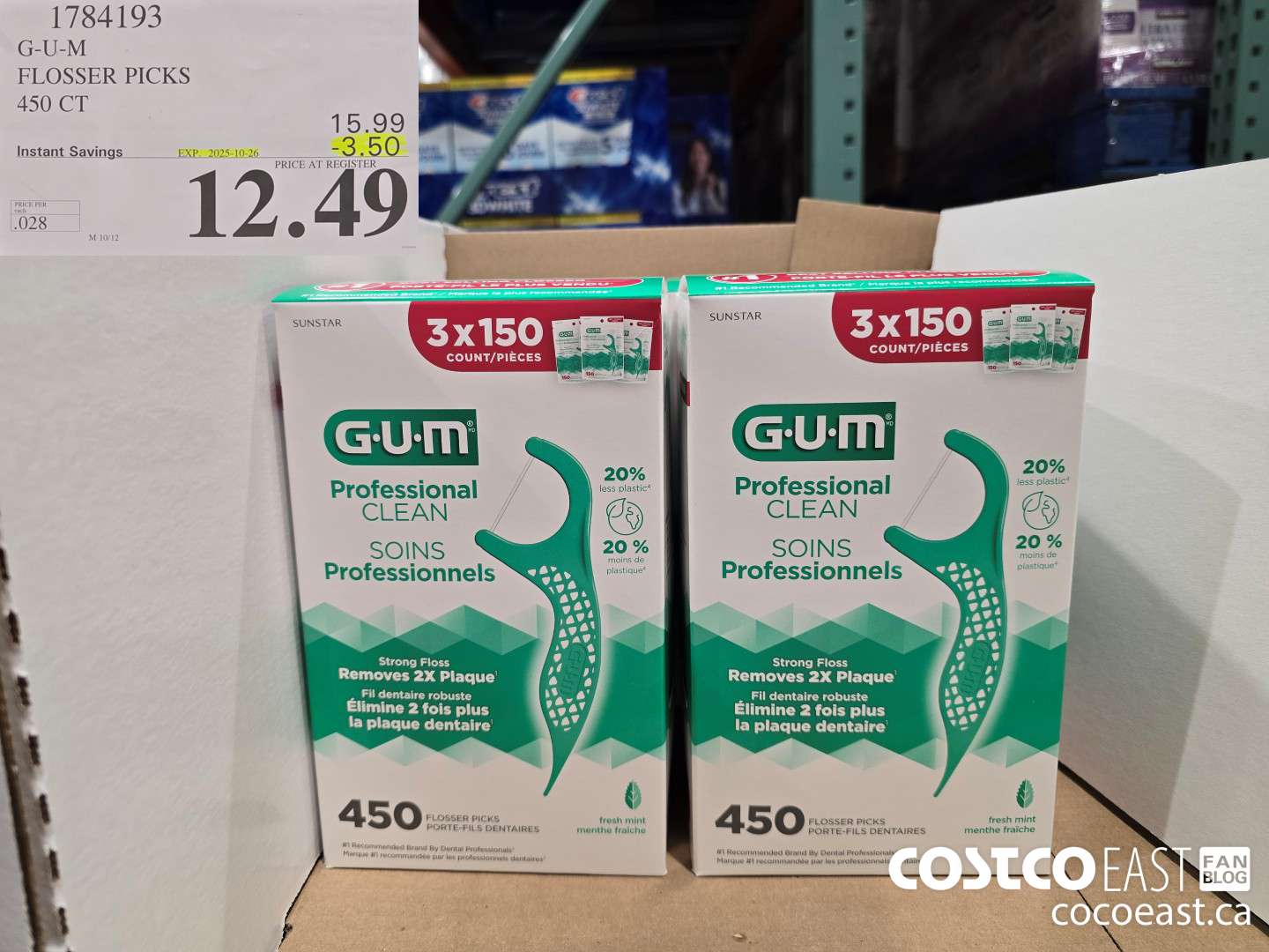 1784193 G-U-M FLOSSER PICKS 450 CT ($3.50 INSTANT SAVINGS EXPIRES ON 2025-10-26) $12.49