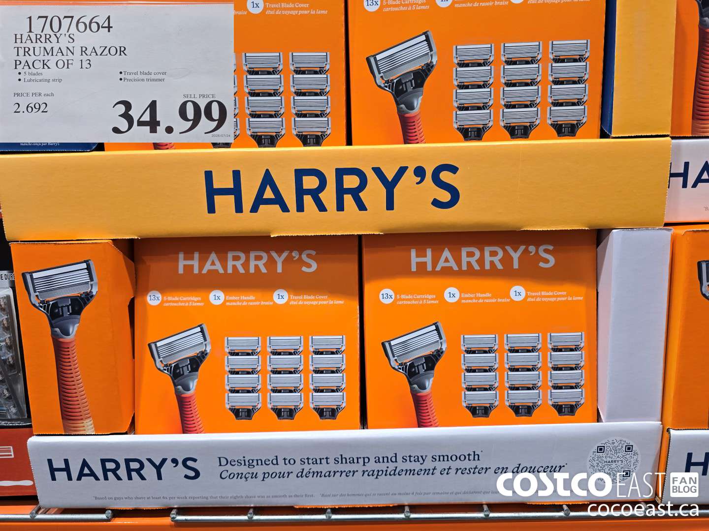 1707664 HARRY'S TRUMAN RAZOR PACK OF 13 $34.99