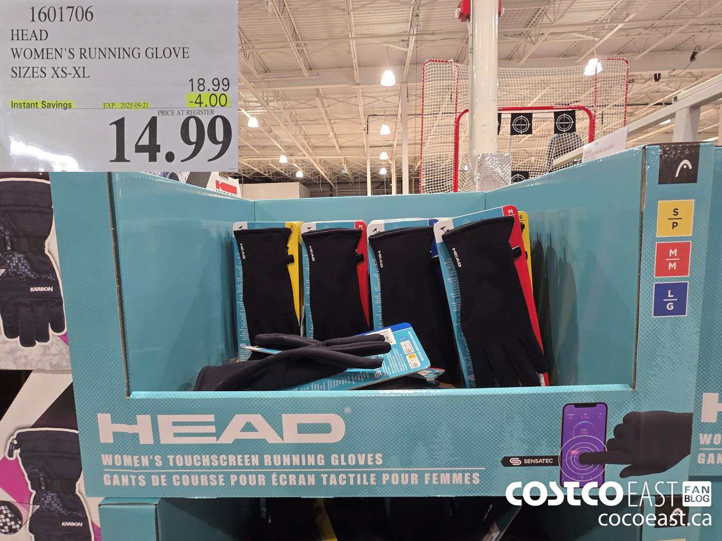 1601706 HEAD WOMEN'S RUNNING GLOVE SIZES XS-XL ($4.00 INSTANT SAVINGS EXPIRES ON 2025-09-21) $14.99