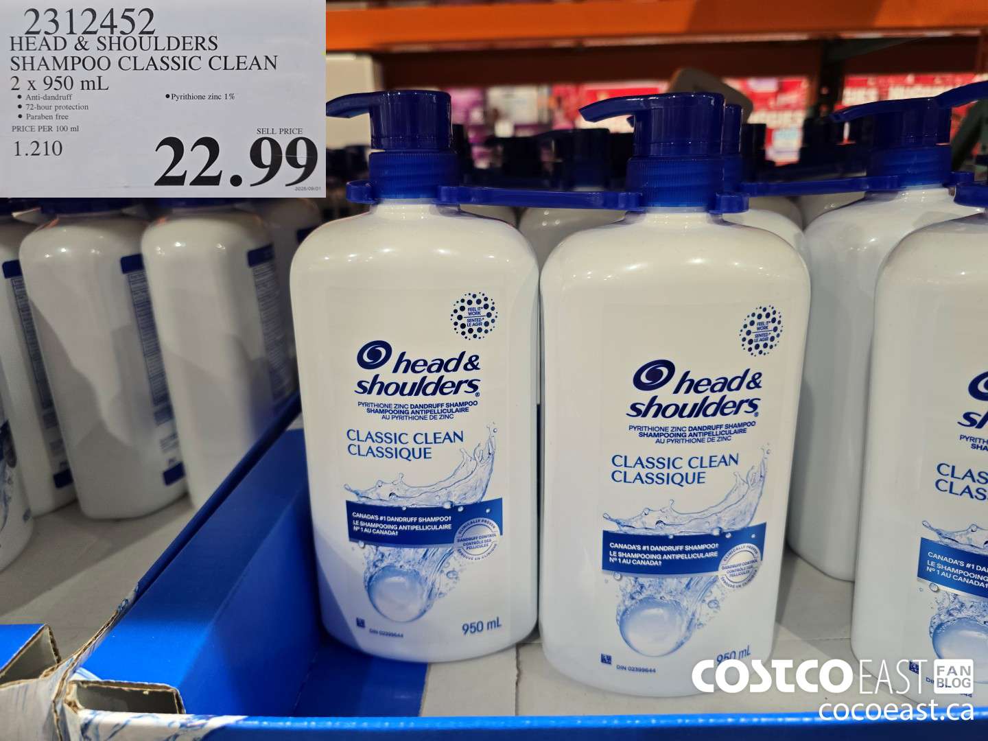 2312452 HEAD & SHOULDERS SHAMPOO CLASSIC CLEAN 2 X 950 ML $22.99