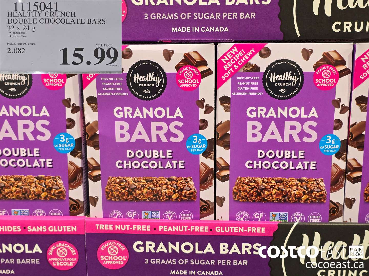 1115041 HEALTHY CRUNCH DOUBLE CHOCOLATE BARS 32 x 24 g $15.99