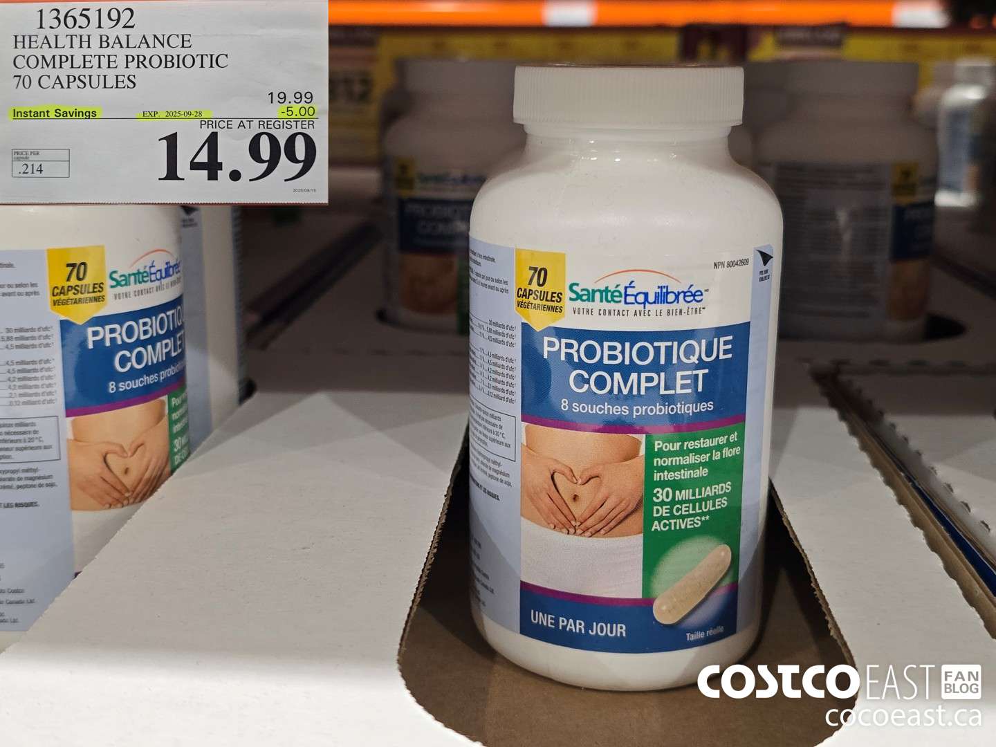 1365192 HEALTH BALANCE COMPLETE PROBIOTIC 70 CAPSULES ($5.00 INSTANT SAVINGS EXPIRES ON 2025-09-28) $14.99