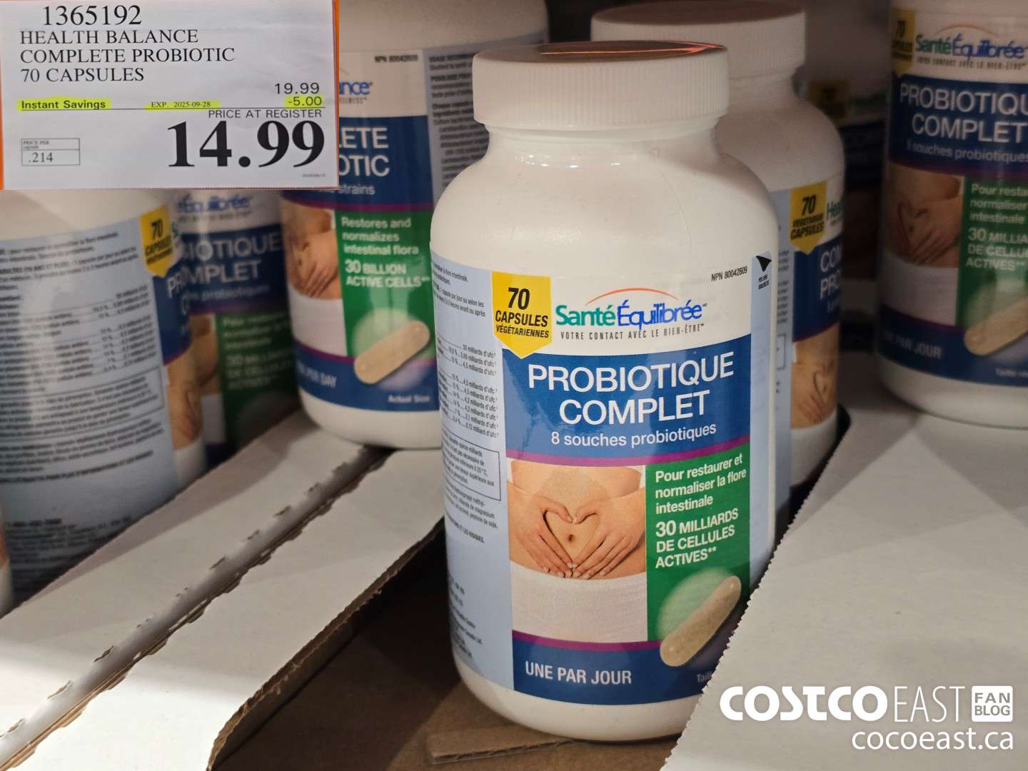 1365192 HEALTH BALANCE COMPLETE PROBIOTIC 70 CAPSULES ($5.00 INSTANT SAVINGS EXPIRES ON 2025-09-28) $14.99