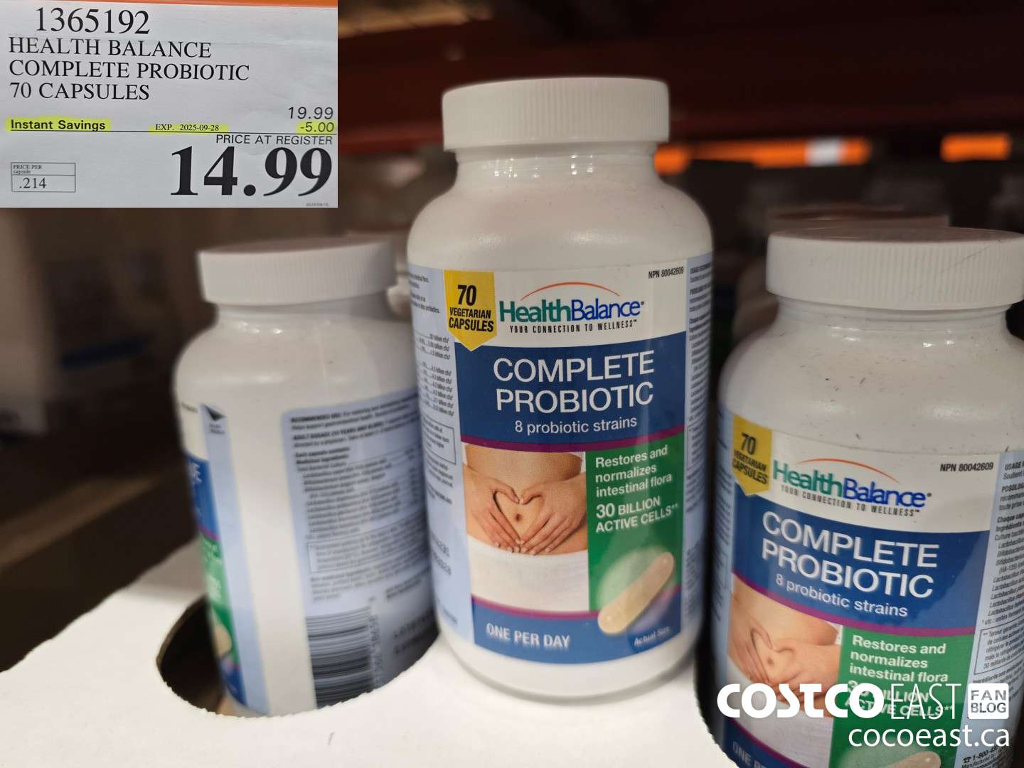 1365192 HEALTH BALANCE COMPLETE PROBIOTIC 70 CAPSULES ($5.00 INSTANT SAVINGS EXPIRES ON 2025-09-28) $14.99