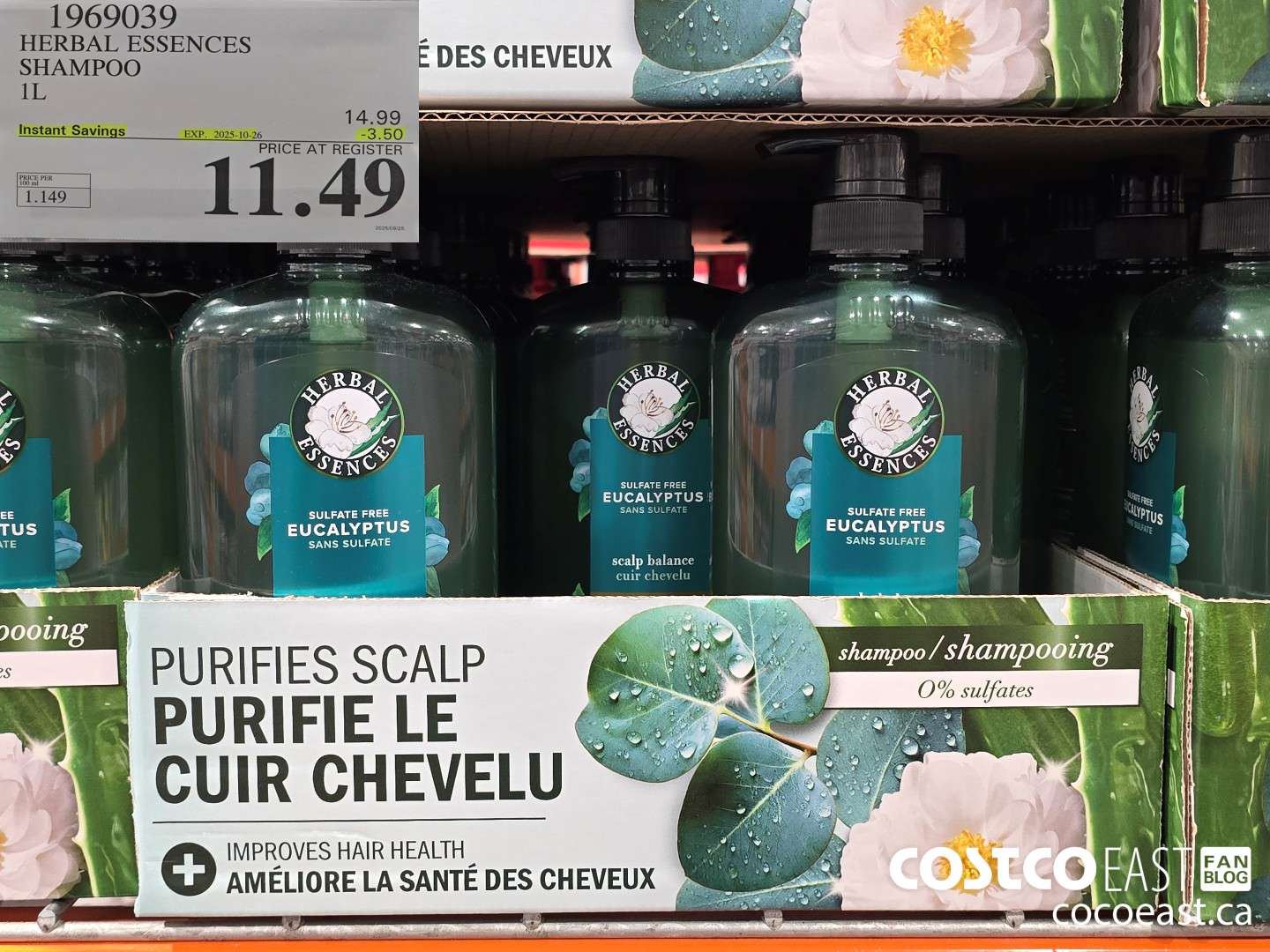 1969039 HERBAL ESSENCES SHAMPOO 1 L ($3.50 INSTANT SAVINGS EXPIRES ON 2025-10-26) $11.49