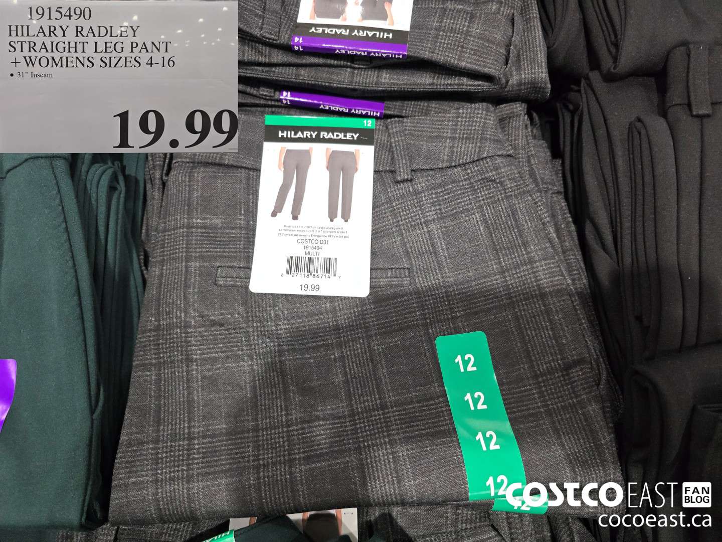 1915490 HILARY RADLEY STRAIGHT LEG PANT +WOMENS SIZES 4-16 $19.99