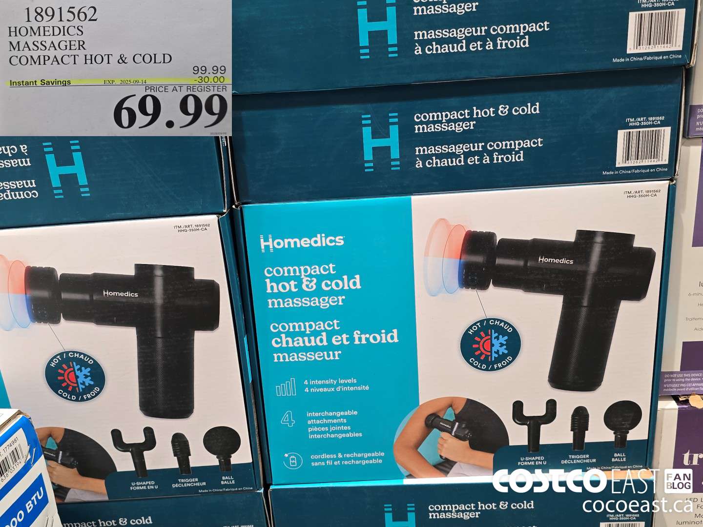 1891562 HOMEDICS MASSAGER COMPACT HOT & COLD ($30.00 INSTANT SAVINGS EXPIRES ON 2025-09-14) $69.99