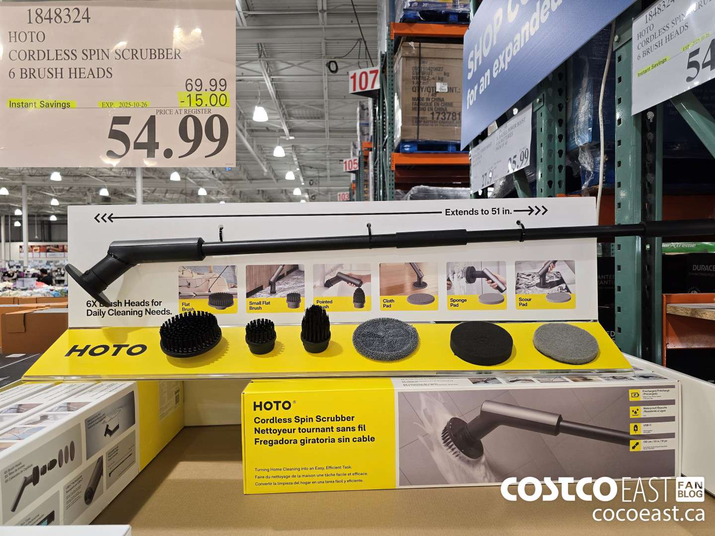 1848324 HOTO CORDLESS SPIN SCRUBBER 6 BRUSH HEADS ($15.00 INSTANT SAVINGS EXPIRES ON 2025-10-26) $54.99