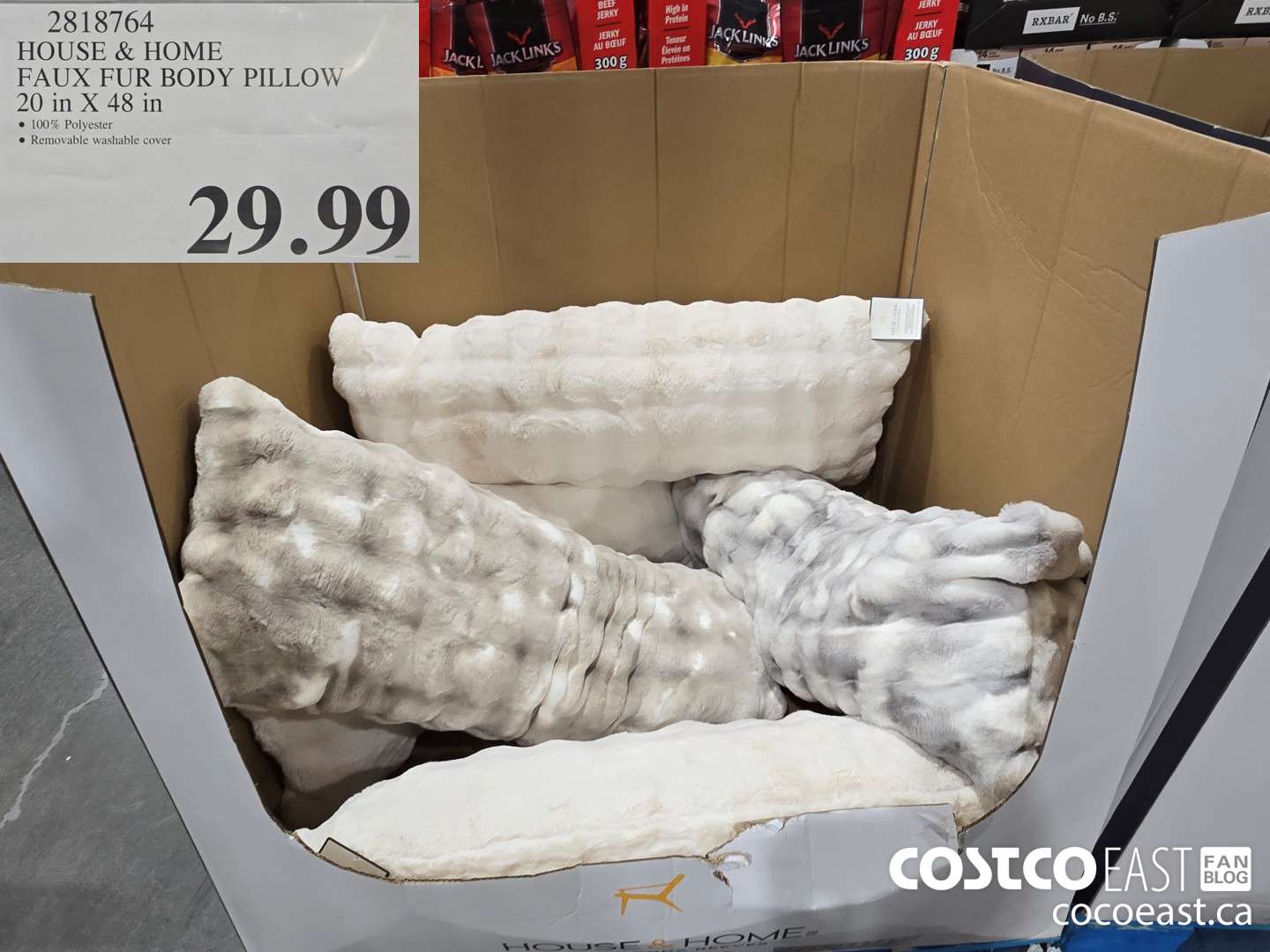 2818764 HOUSE & HOME FAUX FUR BODY PILLOW 20 IN X 48 IN $29.99