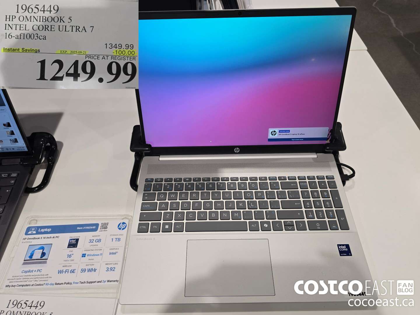 1965449 HP OMNIBOOK 5 INTEL CORE ULTRA 7 16-af1003ca ($100.00 INSTANT SAVINGS EXPIRES ON 2025-09-21) $1249.99