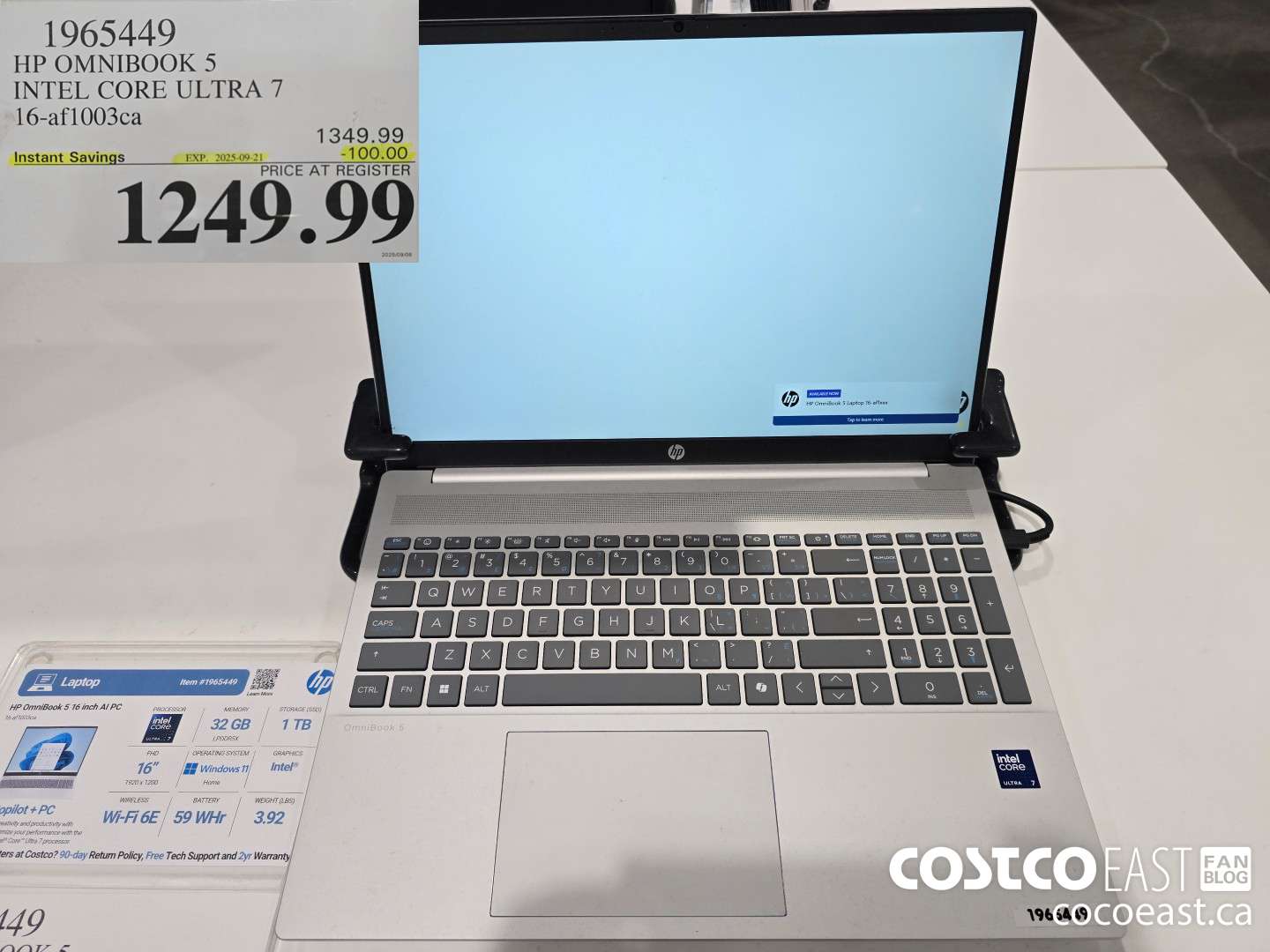 1965449 HP OMNIBOOK 5 INTEL CORE ULTRA 7 16-af1003ca ($100.00 INSTANT SAVINGS EXPIRES ON 2025-09-21) $1249.99