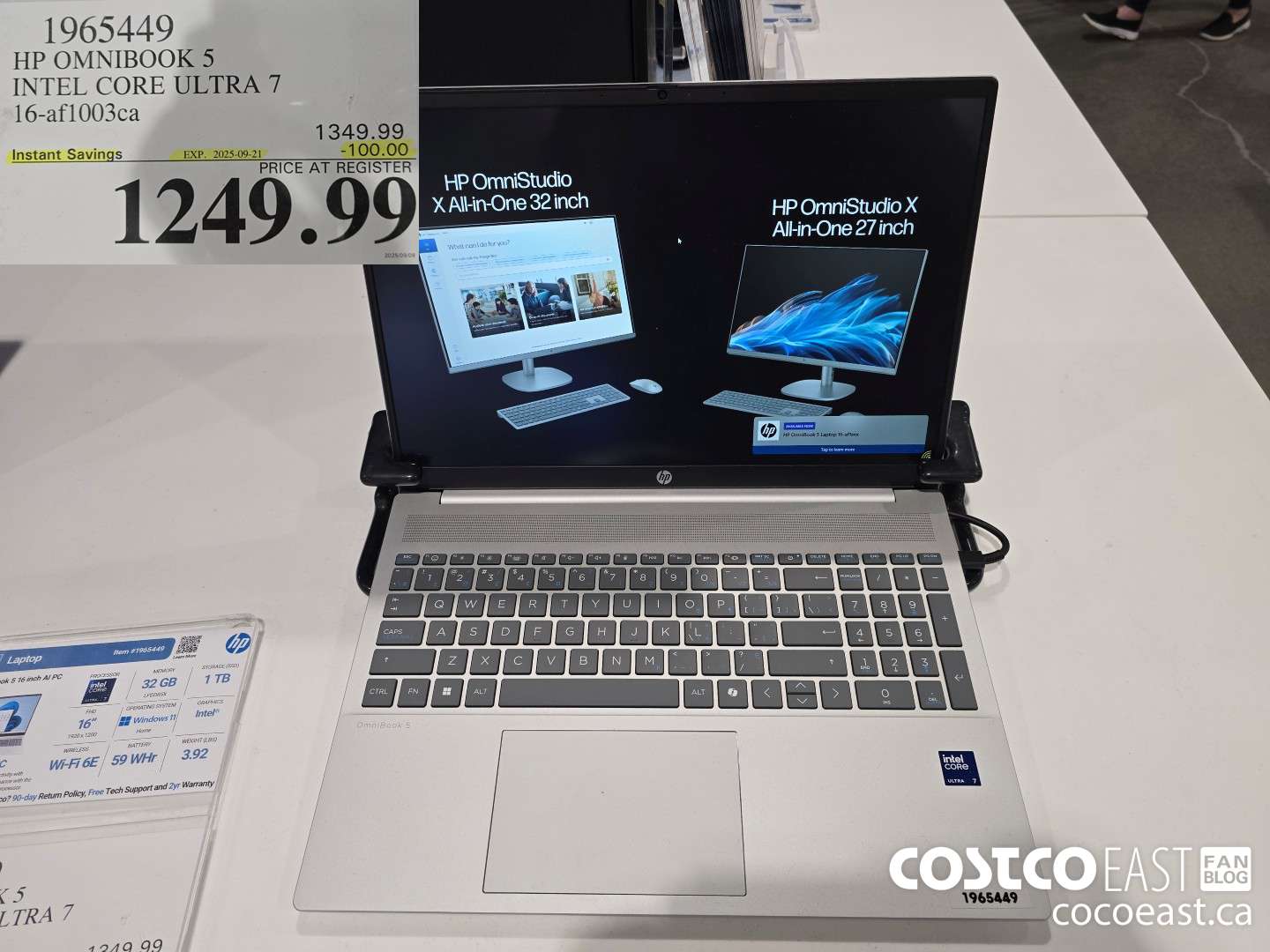 1965449 HP OMNIBOOK 5 INTEL CORE ULTRA 7 16-af1003ca ($100.00 INSTANT SAVINGS EXPIRES ON 2025-09-21) $1249.99